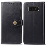 Samsung galaxy note 8 coque, saturcase premium pu cuir flip fermoir magntique rond portefeuille support ...