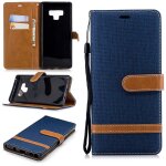 Samsung galaxy note 9 coque, saturcase premium jeans style denim et pu cuir magntique flip portefeuille ...