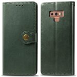 Samsung galaxy note 9 coque, saturcase premium pu cuir flip fermoir magntique rond portefeuille support ...