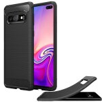 Samsung galaxy s10 + 4g - coque protection arri�re noire carbone smartphone ultimkaz pour galaxy s10 ...