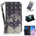 Samsung galaxy s10 coque, saturcase beau 3d motif pu cuir magn�tique flip portefeuille support porte ...