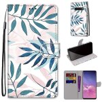 Samsung galaxy s10 coque, saturcase beau pu cuir magn�tique flip portefeuille support porte - carte dragonne ...