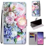 Samsung galaxy s10 coque, saturcase beau pu cuir magn�tique flip portefeuille support porte - carte dragonne ...