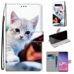 Samsung galaxy s10 plus coque, saturcase beau pu cuir magn�tique flip portefeuille support porte - carte ...