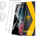 Pour samsung galaxy s22 ultra protection d'ecran[2 + 2 pices] film tpu flexible et protection objectif ...