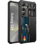 Pour samsung galaxy s24 coque avec porte - carte & cache cam�ra & support, protection militaire antichoc ...