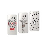 Samsung galaxy s6 edge - pack de 3 coques gel souple avec impression fantaisie