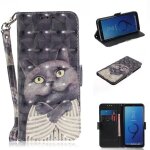 Samsung galaxy s9 coque, saturcase beau 3d motif pu cuir magn�tique flip portefeuille support porte - ...