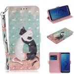 Samsung galaxy s9 plus coque, saturcase beau 3d motif pu cuir magn�tique flip portefeuille support porte ...