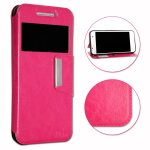 Samsung galaxy trend 2 lite housse etui coque rose folio ddie faon cuir avec surpiqres et clapet ...