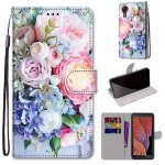 Samsung galaxy xcover 5 coque, saturcase beau pu cuir magn�tique flip portefeuille support porte - carte ...
