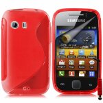 Samsung galaxy y neo gt - s5360 s5369i: housse etui pochette coque s - line silicone gel + stylet - rouge ...