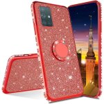 Samsung s21 + coque bling gliter paillette brillant luxe strass coque etui avec 360 rotation bague stand ...