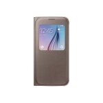 Samsung s view ef - cg920p - etui � rabat pour t�l�phone portable - or - pour galaxy s6