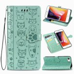 Saturcase chien et chat mignon pu cuir magn�tique flip portefeuille support porte - carte coque housse ...