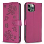 Saturcase coque pour apple iphone 11 pro max, belle tr�fle pu cuir magn�tique flip portefeuille support ...