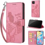 Saturcase coque pour apple iphone 12 / 12 pro, fille pu cuir magn�tique flip portefeuille support porte ...
