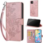 Saturcase coque pour apple iphone 12 / 12 pro, papillons pu cuir magn�tique flip portefeuille support ...