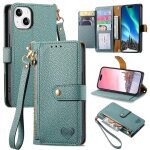 Saturcase coque pour apple iphone 13, heart pu cuir flip portefeuille poche double boucle magnétique ... Saturcase coque pour apple iphone 13, heart pu cuir flip portefeuille poche double boucle magnétique ...