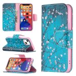 Saturcase coque pour apple iphone 13 mini, beau motif pu cuir magn�tique flip portefeuille support porte ...