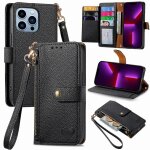 Saturcase coque pour apple iphone 13 pro max, heart pu cuir flip portefeuille poche double boucle magn�tique ...