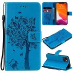 Saturcase coque pour apple iphone 14, arbre a chat pu cuir magn�tique flip portefeuille support porte ...