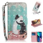 Saturcase coque pour apple iphone 14 plus, beau 3d motif pu cuir magn�tique flip portefeuille support ...