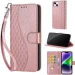 Saturcase coque pour apple iphone 14 plus, s - cube pu cuir magntique flip portefeuille support porte ...