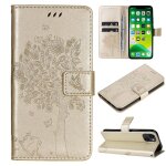 Saturcase coque pour apple iphone 14 max, arbre a chat pu cuir magn�tique flip portefeuille support porte ...
