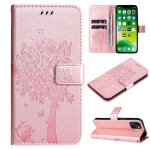 Saturcase coque pour apple iphone 14 max, arbre a chat pu cuir magn�tique flip portefeuille support porte ...