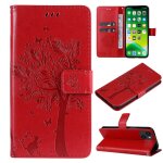 Saturcase coque pour apple iphone 14 max, arbre a chat pu cuir magn�tique flip portefeuille support porte ...