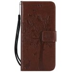 Saturcase coque pour apple iphone 5 5s se, arbre a chat pu cuir magn�tique flip portefeuille support ...