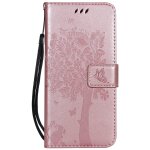 Saturcase coque pour apple iphone 5 5s se, arbre a chat pu cuir magn�tique flip portefeuille support ...