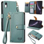 Saturcase coque pour apple iphone xr, heart pu cuir flip portefeuille poche double boucle magnétique ... Saturcase coque pour apple iphone xr, heart pu cuir flip portefeuille poche double boucle magnétique ...