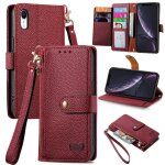 Saturcase coque pour apple iphone xr, heart pu cuir flip portefeuille poche double boucle magn�tique ...