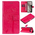 Saturcase coque pour google pixel 7a, arbre a chat pu cuir magn�tique flip portefeuille support porte ...