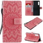 Saturcase coque pour lg velvet, fleur du soleil gaufrage pu cuir magn�tique flip portefeuille support ...