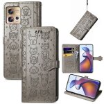 Saturcase coque pour motorola edge 30 fusion, chien et chat mignon pu cuir magn�tique flip portefeuille ...