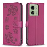 Saturcase coque pour motorola edge 40, belle tr�fle pu cuir magn�tique flip portefeuille support porte ...