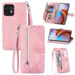 Saturcase coque pour motorola edge 40 pro, fleur gaufrage pu cuir magn�tique flip portefeuille poche ...