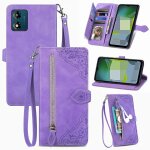 Saturcase coque pour motorola moto e13, fleur gaufrage pu cuir magn�tique flip portefeuille poche fermeture ...