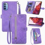 Saturcase coque pour motorola moto g31 g41, fleur pu cuir magn�tique flip portefeuille poche fermeture ...
