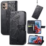 Saturcase coque pour motorola moto g32, papillon fleurs pu cuir magn�tique flip portefeuille support ...