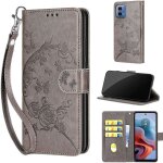 Saturcase coque pour motorola moto g34 5g, fleurs pu cuir magn�tique flip portefeuille support porte ...