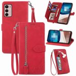 Saturcase coque pour motorola moto g42, fleur gaufrage pu cuir magn�tique flip portefeuille poche fermeture ...