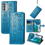 Saturcase coque pour motorola moto g52, chien et chat mignon pu cuir magn�tique flip portefeuille support ...