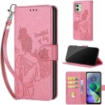 Saturcase coque pour motorola moto g54 / g54 power, fille pu cuir magn�tique flip portefeuille support ...