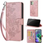 Saturcase coque pour motorola moto g54 / g54 power, papillons pu cuir magn�tique flip portefeuille support ...