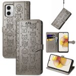 Saturcase coque pour motorola moto g73, chien et chat mignon pu cuir magn�tique flip portefeuille support ...