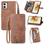 Saturcase coque pour motorola moto g73, fleur gaufrage pu cuir magn�tique flip portefeuille poche fermeture ...